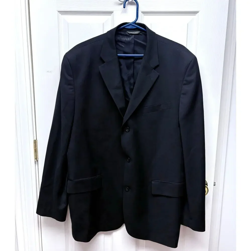 Banana Republic Blazer Men’s Wool Black Suit Coat, 3 Button, Lined Size 36R
